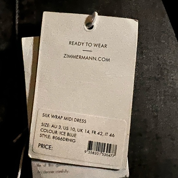 COPY - Zimmerman Silk Asymmetrical wrap dress size 3 - Picture 2 of 4